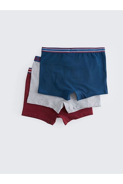 LC Waikiki Lcw Kids Claret Red Basic Cotton Boy Boxer 3-Piece