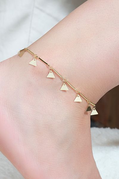 ÖZÜM TAKI Women's Triangle Detail Halhal Gold