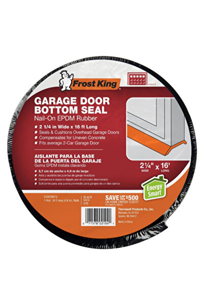 FROST KING ختم سفلي لباب المرآب مصنوع من المطاط EPDM مثبت بالمسامير مقاس 2-1/...