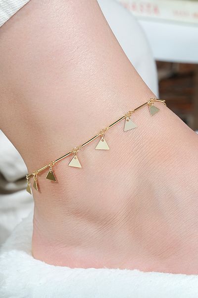 ÖZÜM TAKI Women's Triangle Detail Halhal Gold