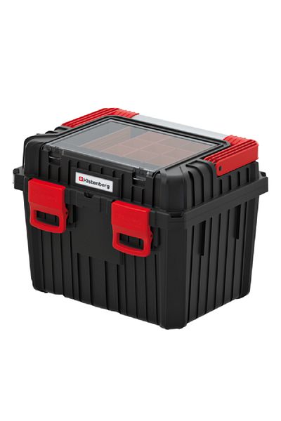 kistenberg 45 Multi Compartment Heavy Tool Box with Foldable Handle Black and Red