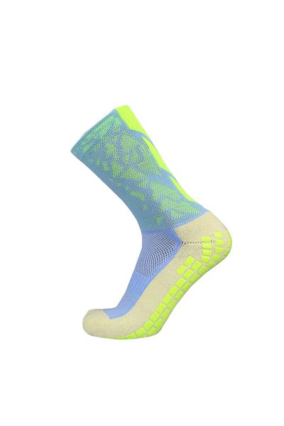 OEM Socks for Sports, Anti-Slip, Professional, Football, Handball, Volleyball, Grip Sole, Blue-Green, On