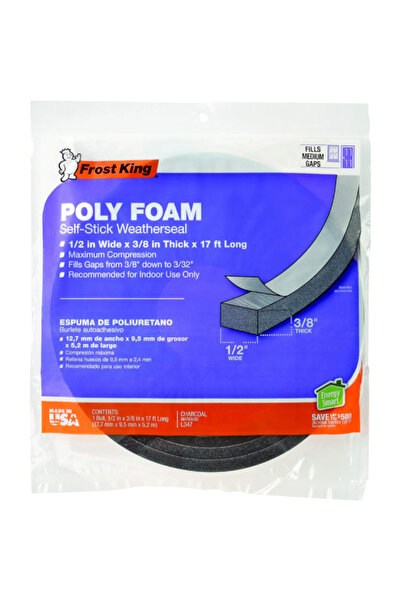 FROST KING شريط مانع للتسرب مصنوع من رغوة البولي إيثيلين ذاتية اللصق مقاس 1/2...