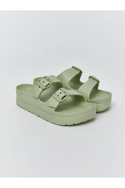 LC Waikiki Leather Look Double Banded Women's Slippers