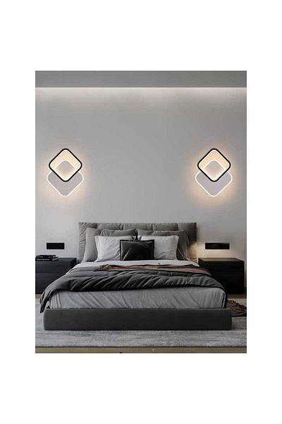 Jiju Black and White LED Wall Lamp 12 W With 3 Functions 3000k/4000k/6500k