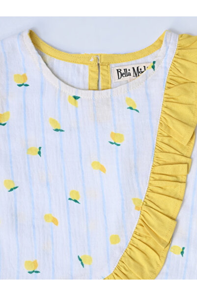 Bella Moda By Styli Printed Ruffled Trim Top and Shorts Set