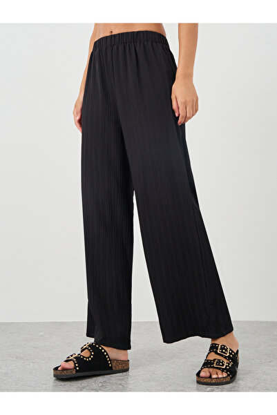 Take Two By Styli Solid Extended Sleeves Top and Wide Leg Pants Co-Ords