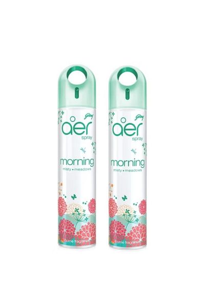 Godrej aer Air Freshener Spray Morning Misty Meadows 300 ml - (Pack of 2)
