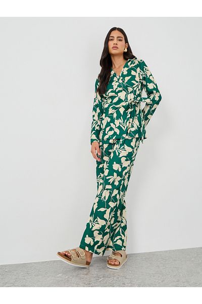 Styli Printed Tie-Up Shirt and Pants Co-Ords