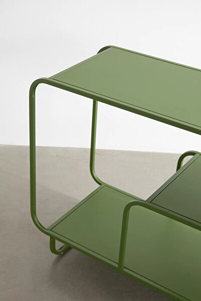 Maye Haus Alana C Konsol, Modern Konsol, Metal Konsol, 3 Katlı Konsol, Iskandinav Konsol