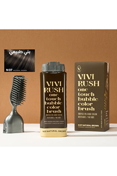 VIVI RUSH فيفي رش صبغه شعر بنى طبيعى مع فرشاه 100ملل