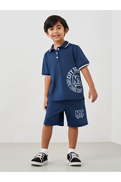 Styli طقم تي شيرت بولو وشورت بطبعة جرافيكية