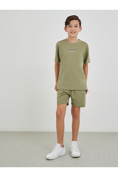 Styli Boys Typography Print Oversized T-Shirt and Shorts Set
