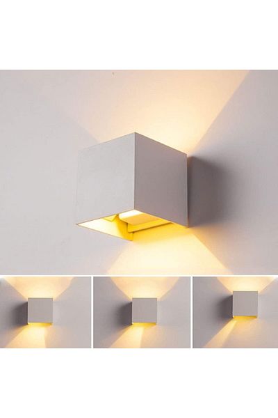 Jiju Wall Lamp 2x3 W White Cube Adjustable Light