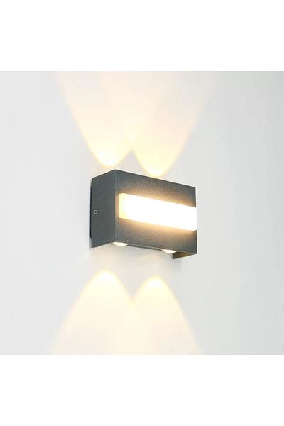 Jiju LED Wall Light Black IP65 Modern 8 W Warm Light