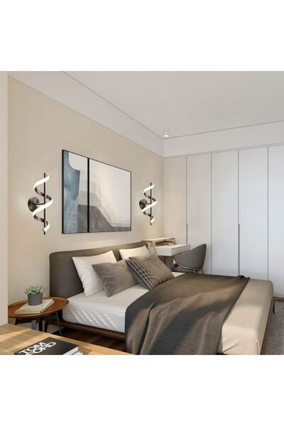 LightPlanet Lampa de perete spirala creativa cu 3 Tipuri De Lumina, COD-9352 BK