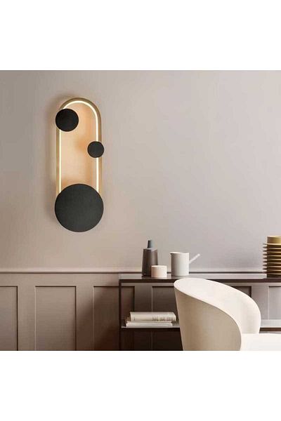 Jiju Black LED Wall Lamp With Gold 15 W With 3 Functions 3000k/4000k/6500k