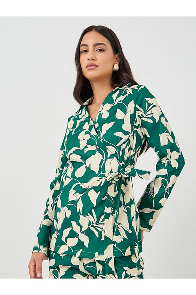 Styli Printed Tie-Up Shirt and Pants Co-Ords