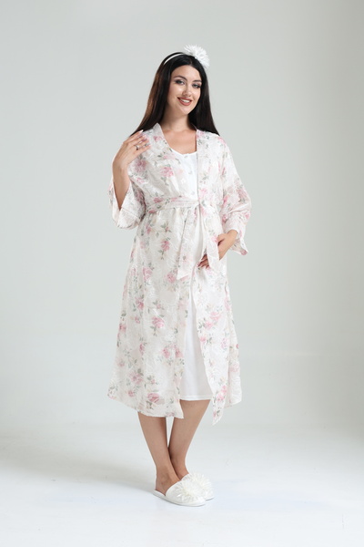 CT MODA Powder Patterned Special Design 100% Cotton Summer Maternity Maternit...