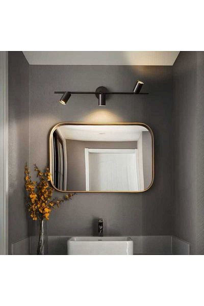 Jiju Chandelier, LED Spot 45cm Black GU10 3x10w(maximum), Wall and Ceiling, 220V
