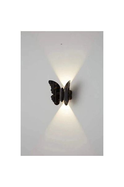 Jiju Butterfly Shaped Wall Lamp Black 6 W Warm Light IP65