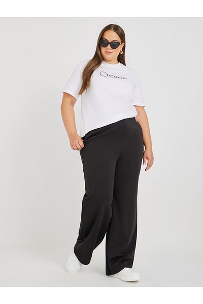 Styli Plus Size Solid Wide Leg Joggers