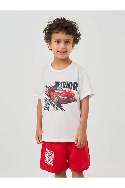 Styli Graphic Print Round Neck T-Shirt and Shorts Set