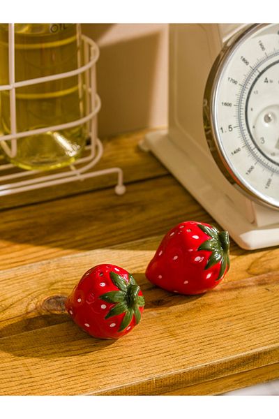 LC Waikiki Strawberry Figured Ceramic Salt and Pepper Shakers Set