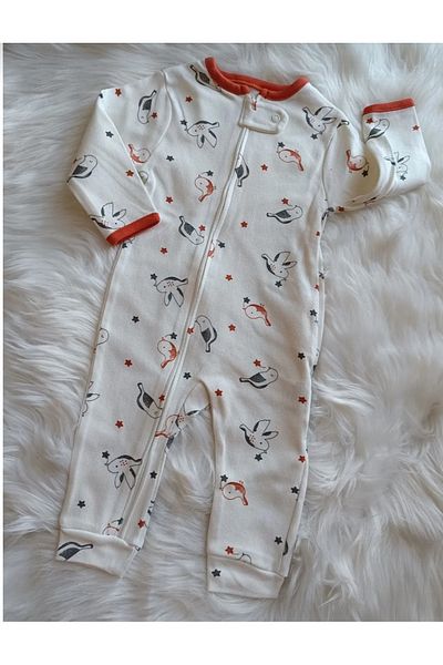 Bamoola Cute Birds Printed 100% Cotton 3-Piece Jumpsuit Set Unisex