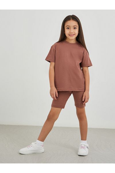 Styli Solid Oversized T-Shirt with Cycle Shorts Set