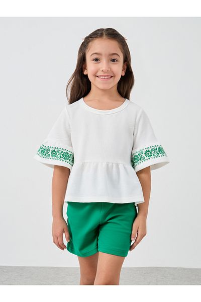 Styli Printed Ruffled Hem Top and Shorts Set