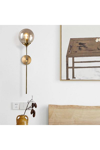 Jiju Wall Sconce Transparent Glass Globe E27x1