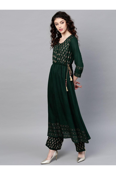 Ishin By Styli Floral Anarkali Kurta with Palazzo Set