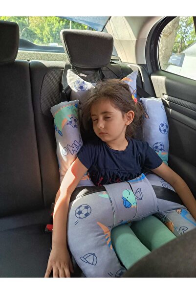 Coco Dilek وسادة سفر بنمط دينو لعمر 2-8 سنوات، وسادة حزام الأمان، وسادة حزام الأمان للأطفال