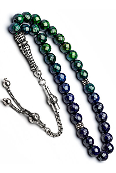 EHİNOS Gümüş Püskül Isıya Göre Renk Değiştiren His Taşı Tesbih 6x9mm 49Gr Kür...