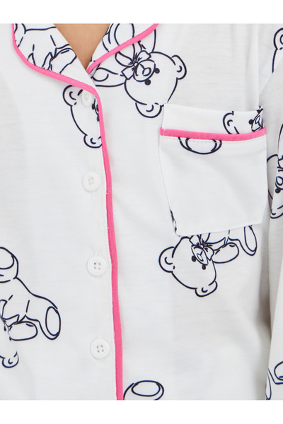 Styli Printed Buttoned Shirt and Pyjama Set