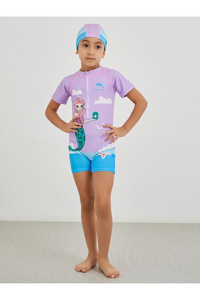 Styli Graphic Print Swimsuit with Cap