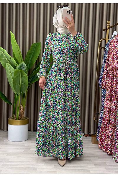 CYM Butik Hijab Floral Summer Plus Size Viscose Dress