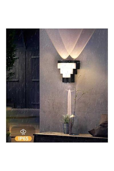 Jiju Black Outdoor LED Wall Lamp 10 W Warm Light