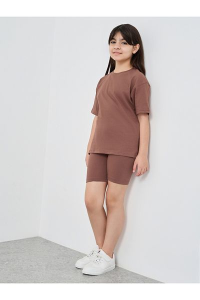 Styli Solid Oversized T-Shirt with Cycle Shorts Set