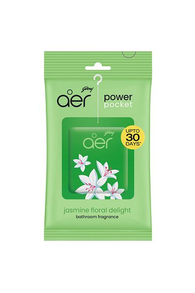 Godrej Aer Power Pocket Bathroom Fragrance - Jasmine Floral Delight 10g