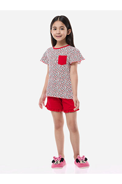 Victor and Jane By Styli Printed Round Neck T-Shirt and Shorts Pyjama Set