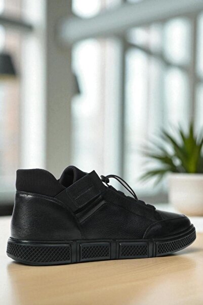 Hammer Jack Bilbao Black Genuine Leather Full Orthopedic Casual Daily Men's Shoes