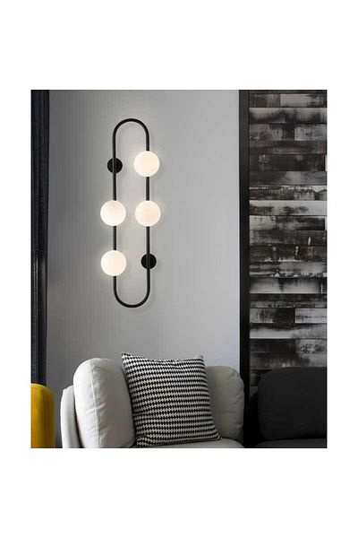 Jiju LED Wall Lamp With 4 Black Globes G9x4