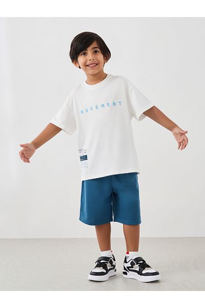 Styli Boys Typography Print Oversized Tee and Shorts Set