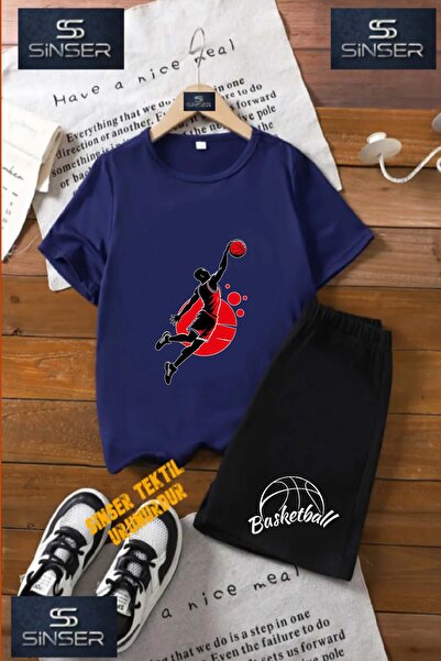 SS SİNSER Kids Unisex “Basketballer Black Red“ Custom Printed Crew Neck T-Shi...