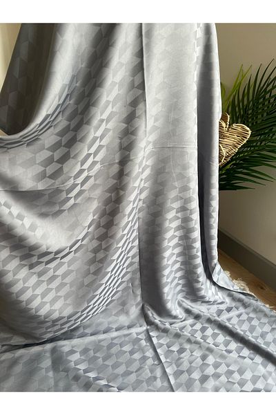 VaVscarfs Koza Pattern Cotton Jacquard Shawl Dark Gray