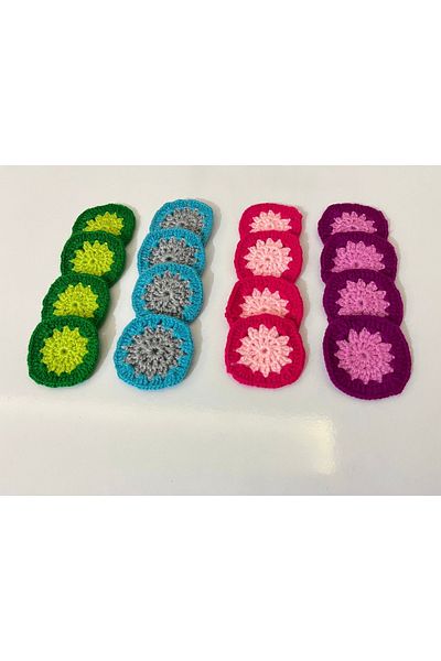 Petek Collection Motifs for Square Knitting 5.5 cm (16 Pcs Color in the Picture)