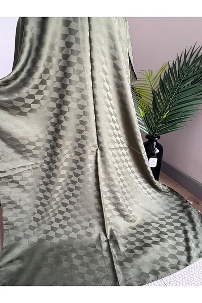VaVscarfs Koza Pattern Cotton Jacquard Shawl Khaki
