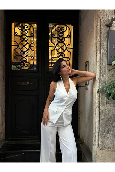 MY LİKA Back Decoletted Dabil Fabric Set